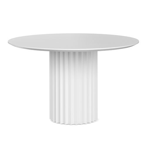 Kaei 120cm Round Fluted Pedestal Dining Table | White