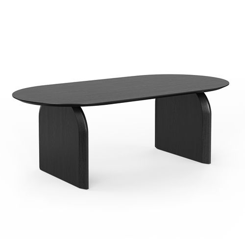 Arco 200cm Oval Oak Dining Table | Black