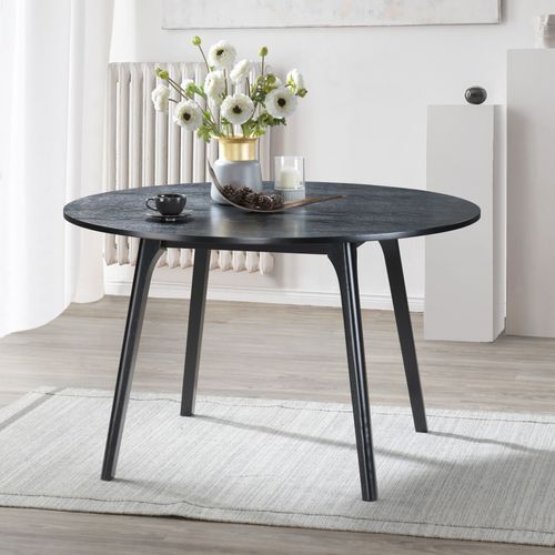 Cannes Round Hardwood Dining Table | Black