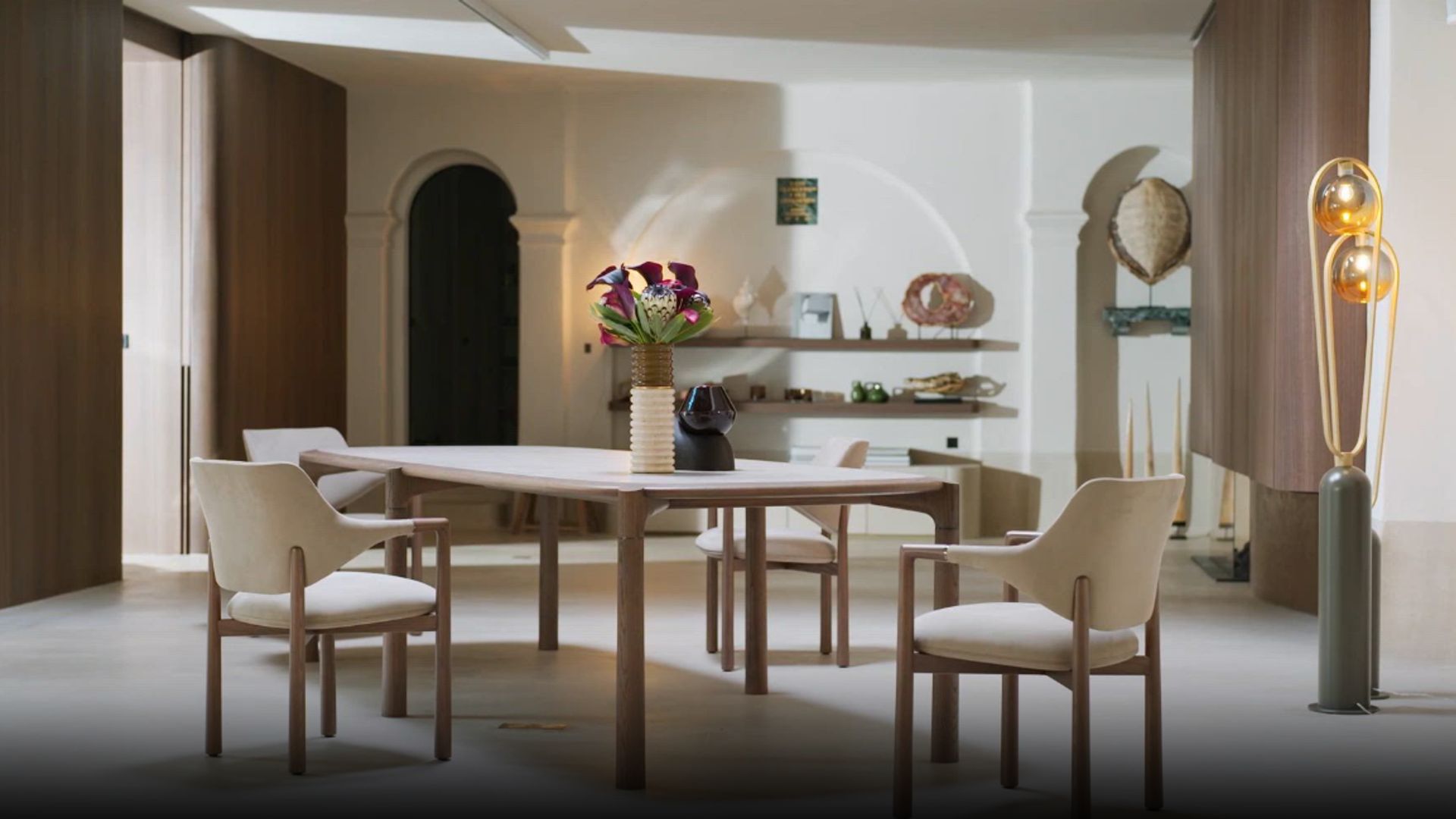 ELANTA rectangular dining table - top in fokos ceramic