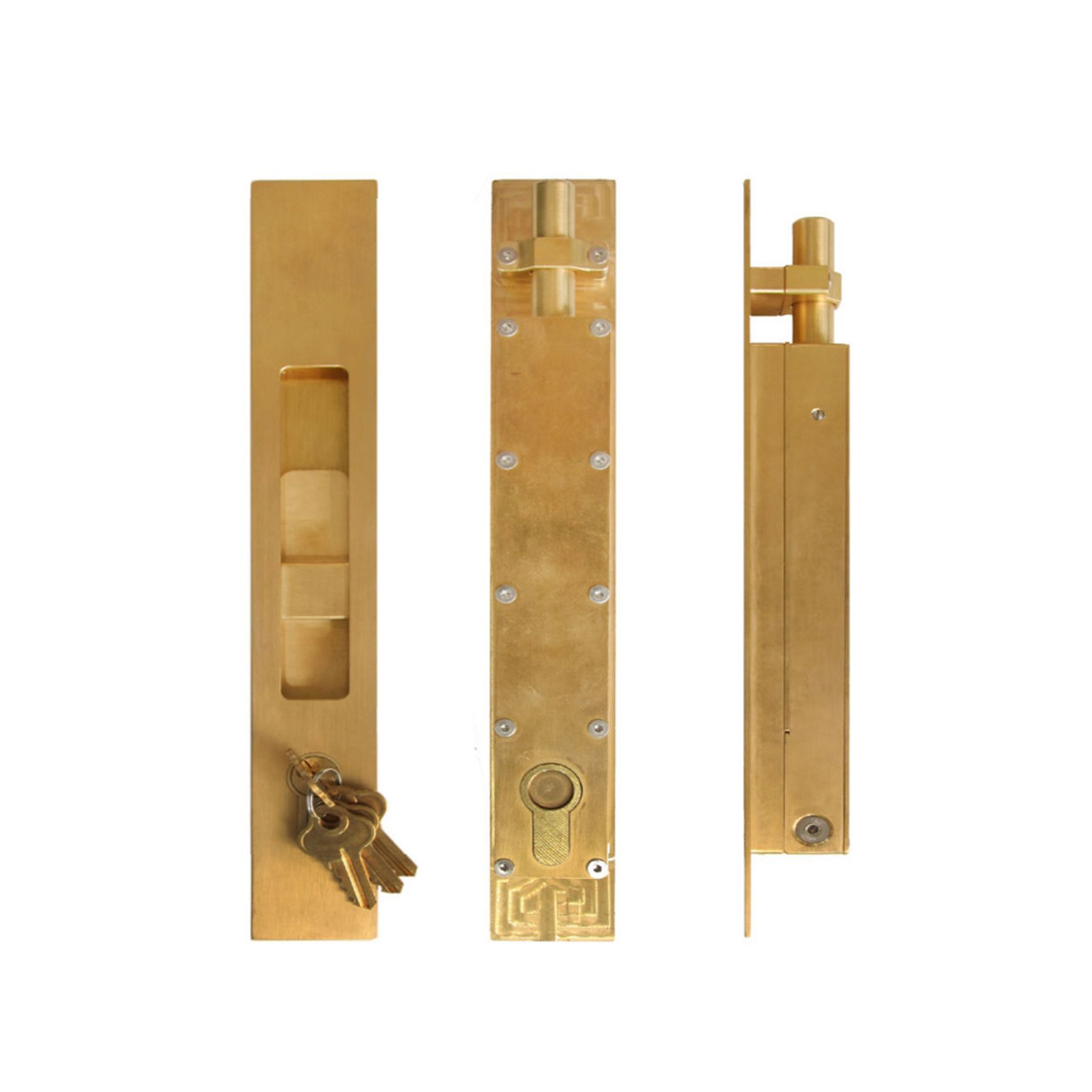 HB1830 Key Locking Flush Bolt (Round Throw)