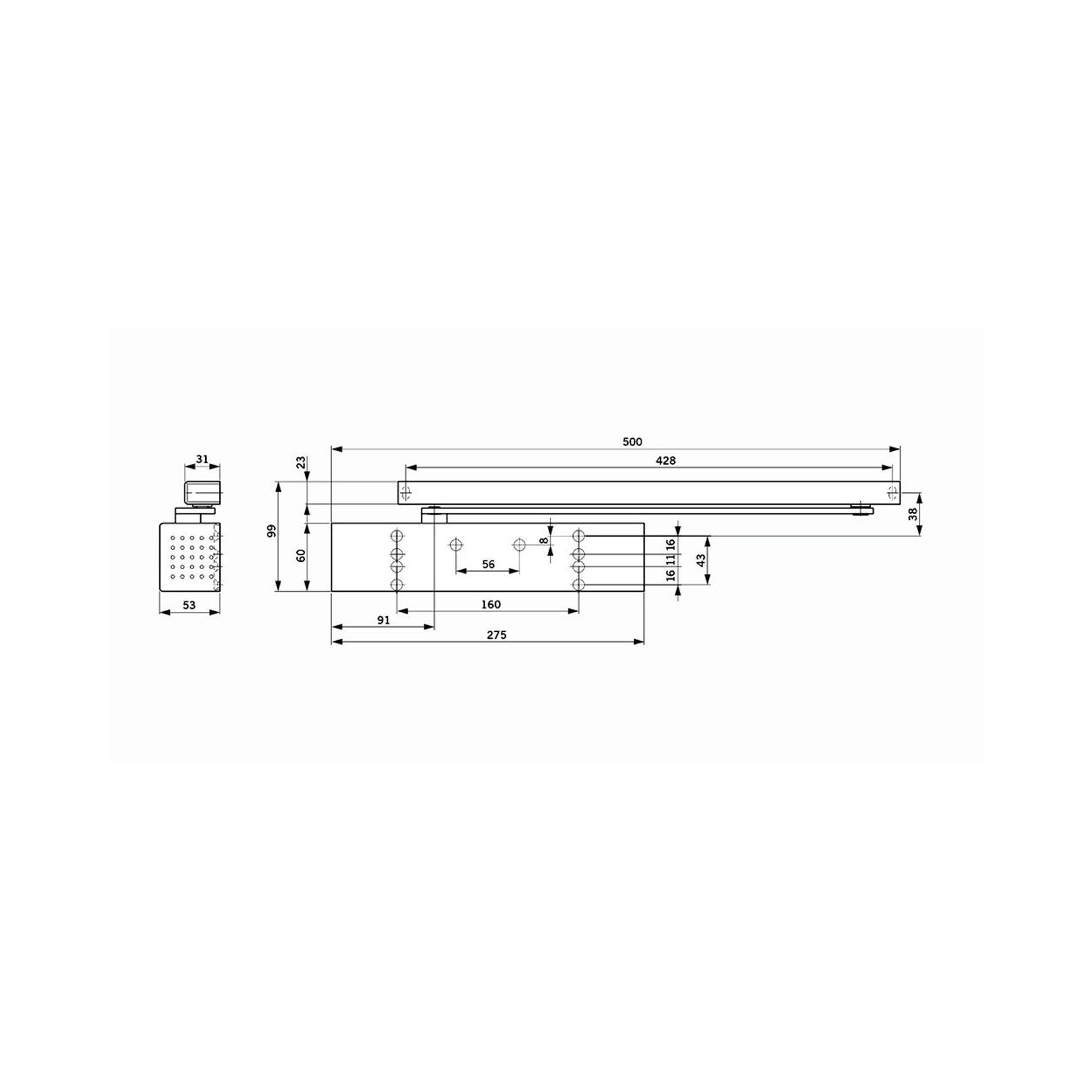 Dorma TS92B EN1-4 Door Closer Pull Side Kit Hold Open