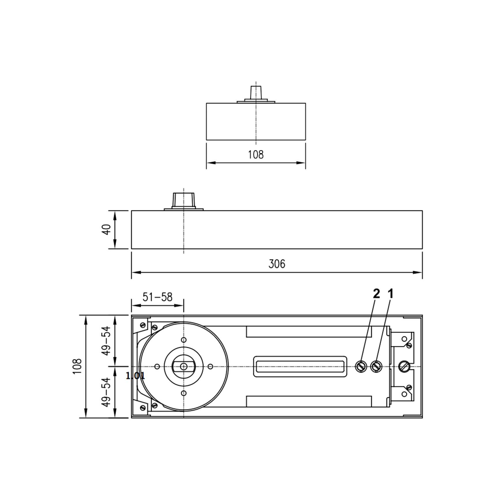 Dorma BTS84 EN2 Floor Spring Non Hold Open for Single & Double Action Doors 81125002
