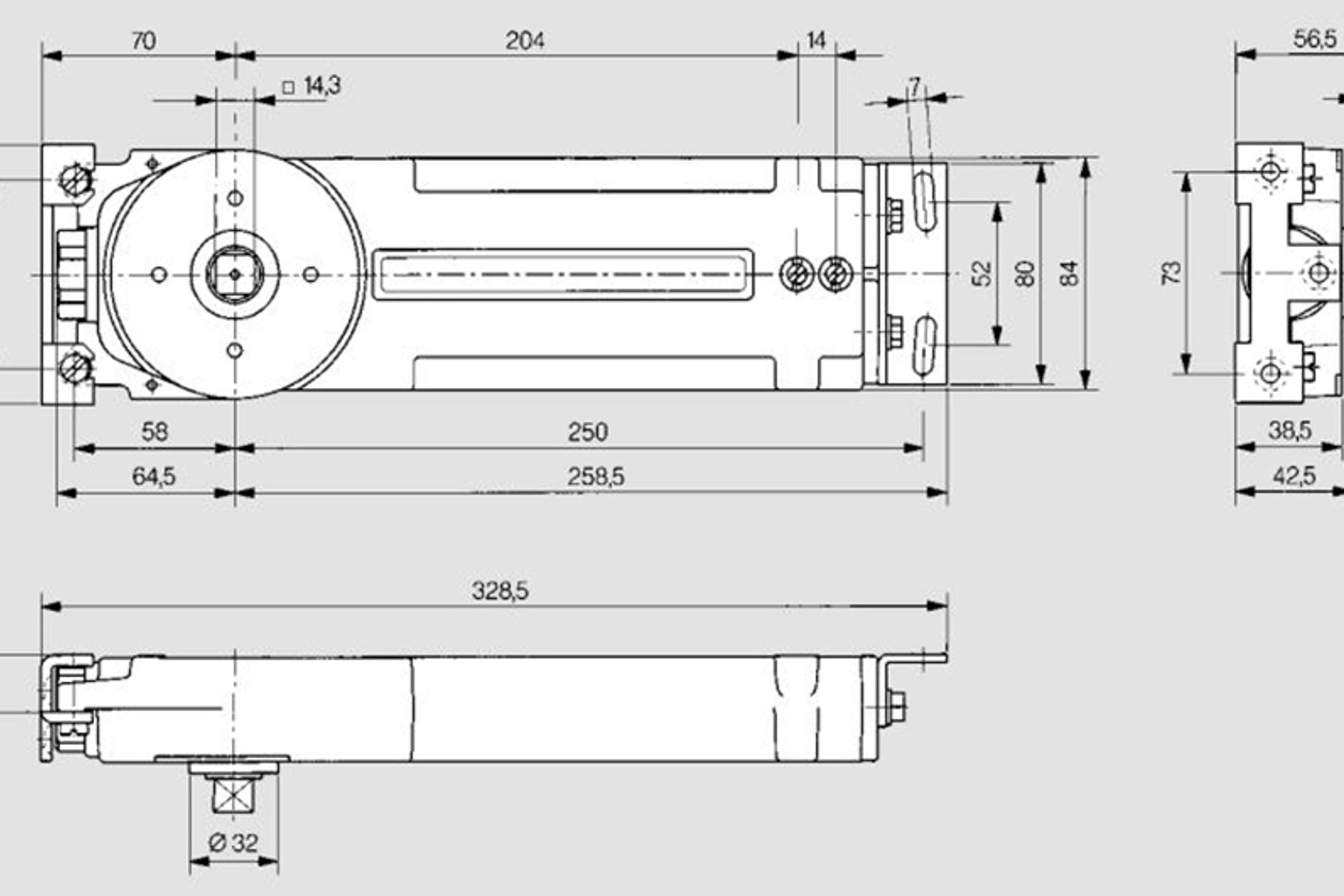 Dorma RTS85 EN5 Transom Concealed Closer Hold-Open for Action Doors 85332101