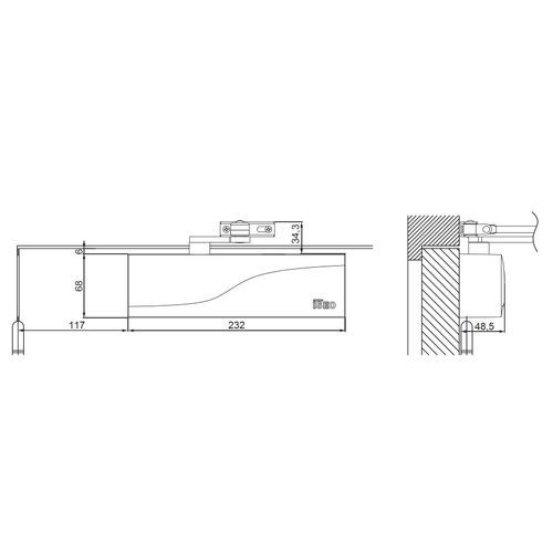 ISEO Hydraulic Door Closer, Standard Arm - IS110