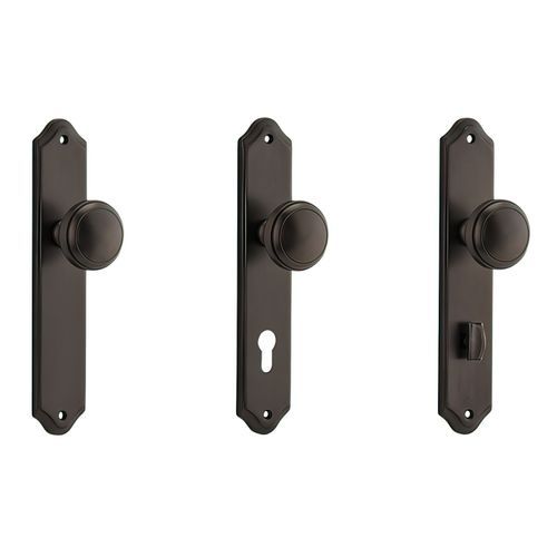 Iver Paddington Door Knob on Shouldered Backplate Signature Brass