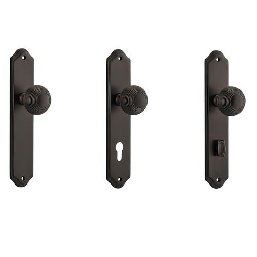 Iver Guildford Door Knob on Shouldered Backplate Signature Brass