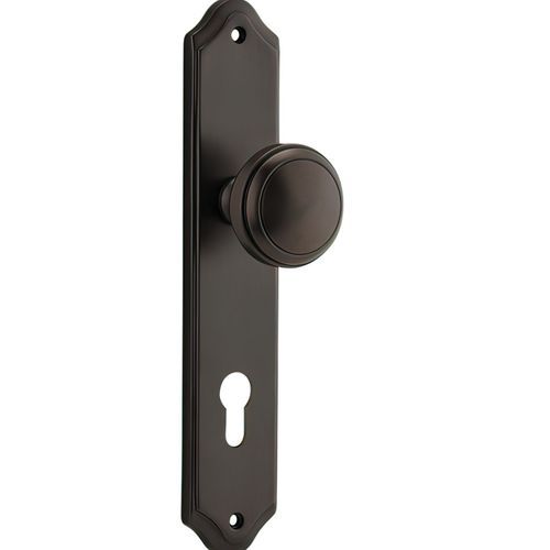 Iver Paddington Door Knob on Shouldered Backplate Signature Brass