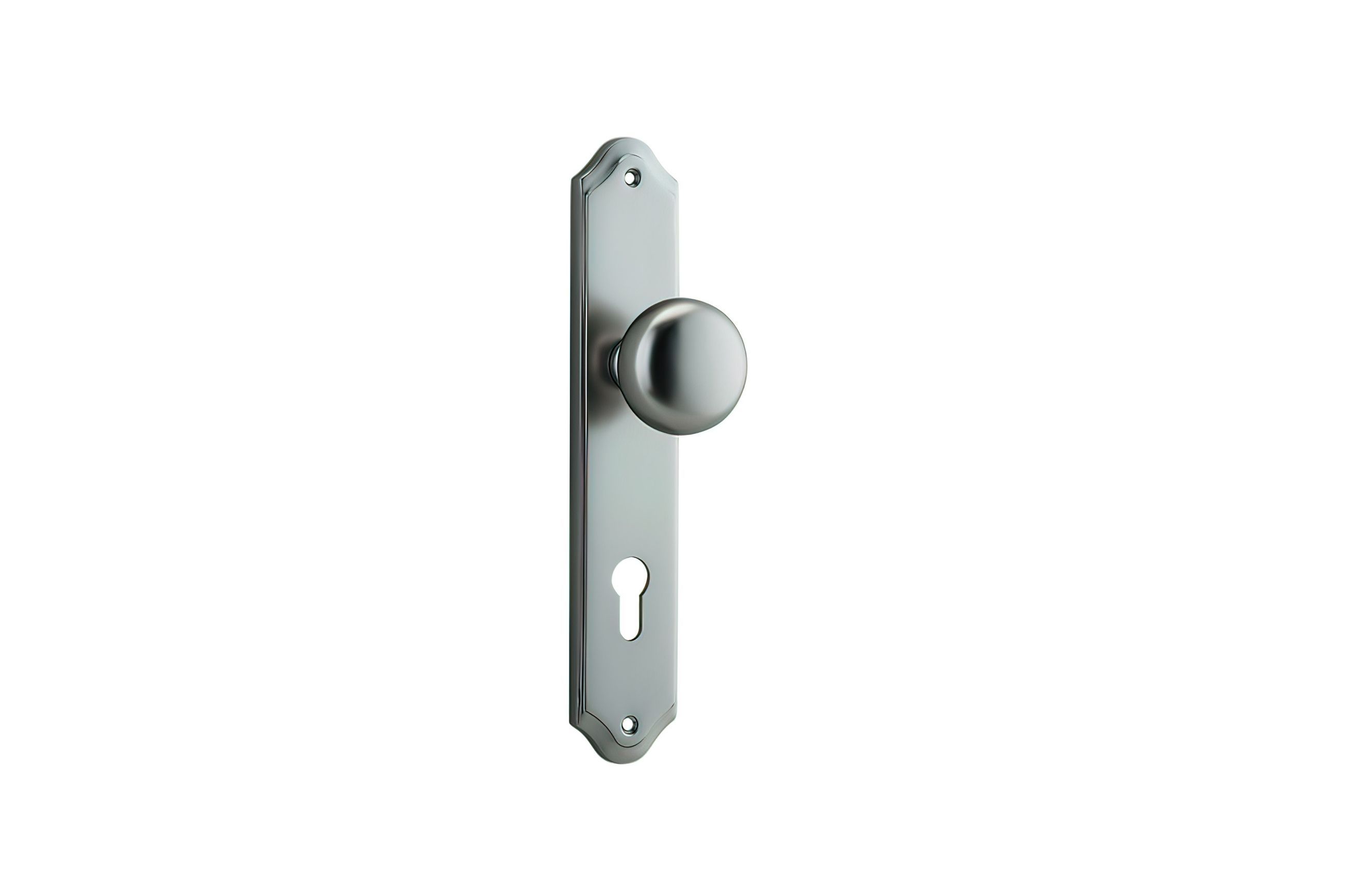 Iver Cambridge Door Knob on Shouldered Backplate Satin Nickel - Customise to your needs