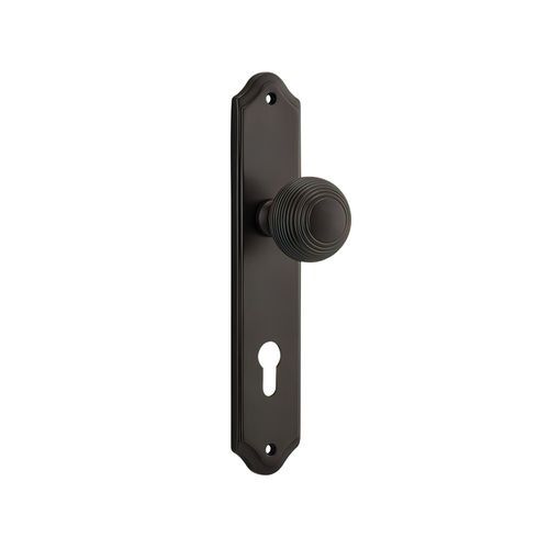 Iver Guildford Door Knob on Shouldered Backplate Signature Brass