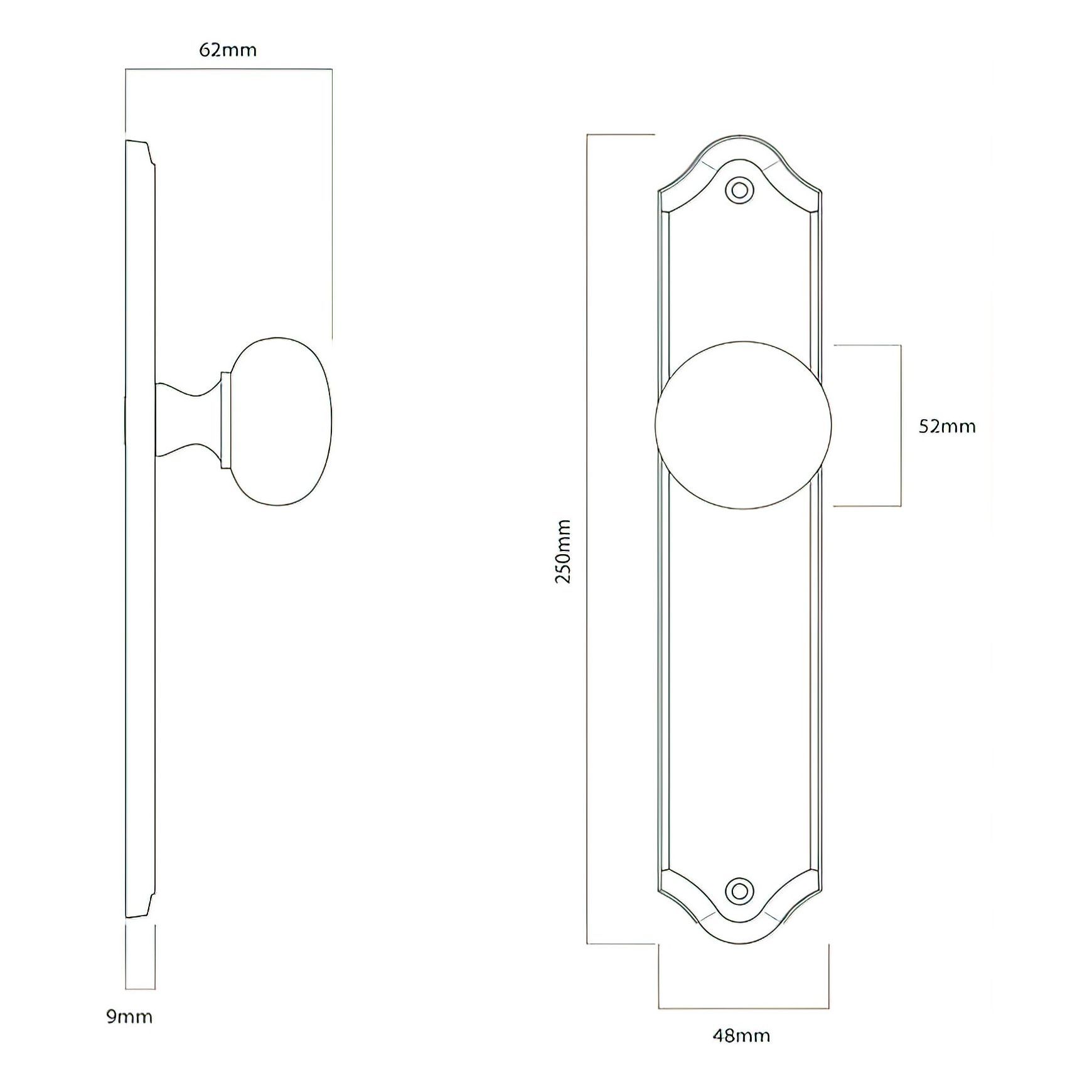 Iver Cambridge Door Knob on Shouldered Backplate Distressed Nickel