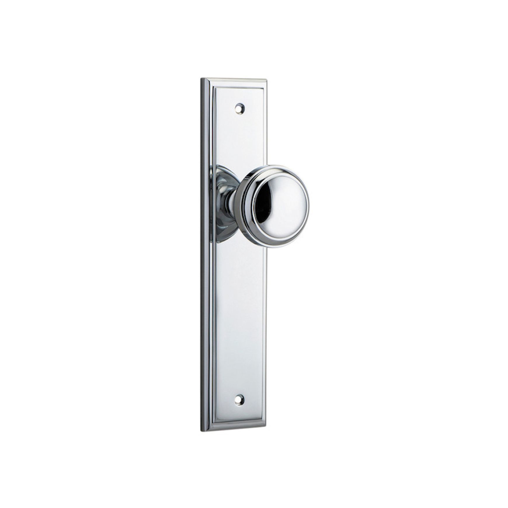Iver Paddington Door Knob Stepped Backplate Latch Chrome Plated 11838 - Customise to your needs