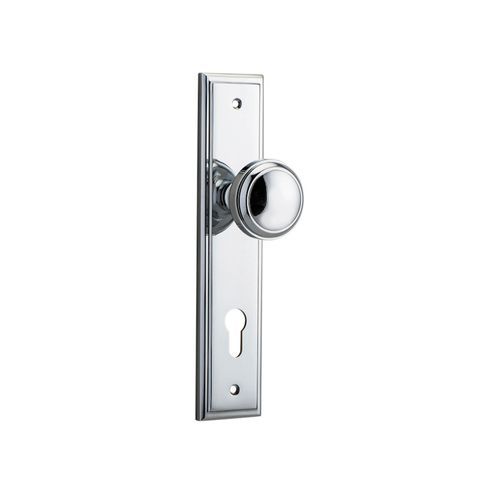 Iver Paddington Door Knob Stepped Backplate Euro Chrome Plated 11838E85 - Customise to your needs