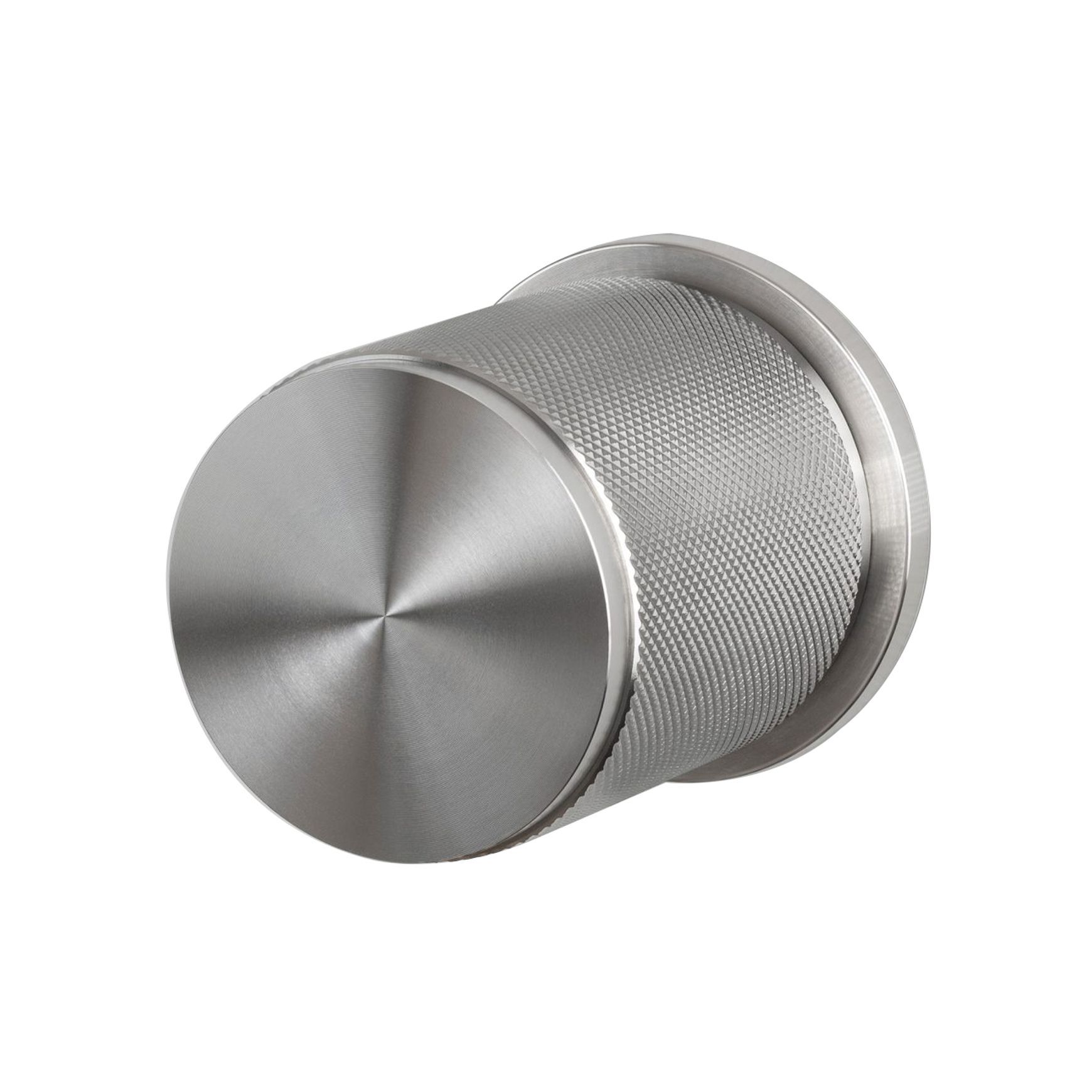 Buster and Punch Cross-Knurl Door Knob on Round Rose