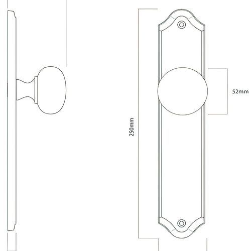 Iver Cambridge Door Knob on Shouldered Backplate Signature Brass