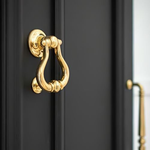 Iver Sarlat Door Knocker Brushed Brass 137mm x 115mm 4503