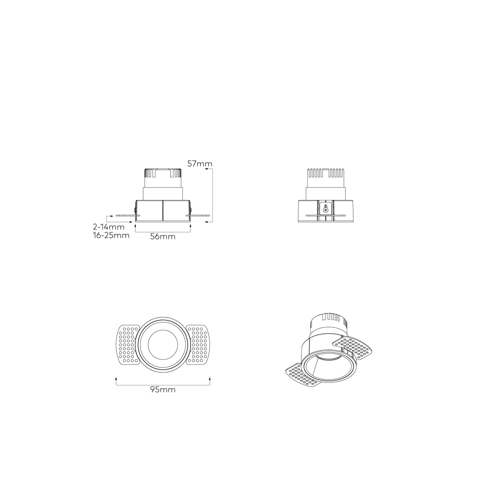 Dark Round Recessed Downlight