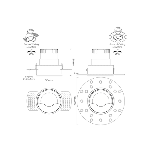 IBL Dark Round 60 Wall Wash Trimless Downlight