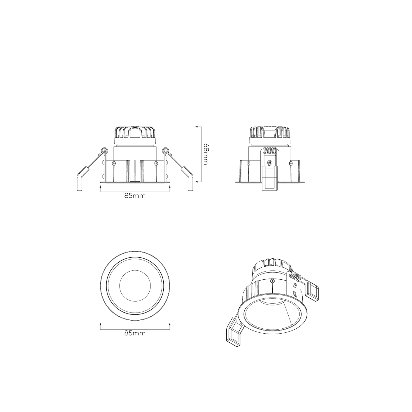 Dark Round Recessed Downlight