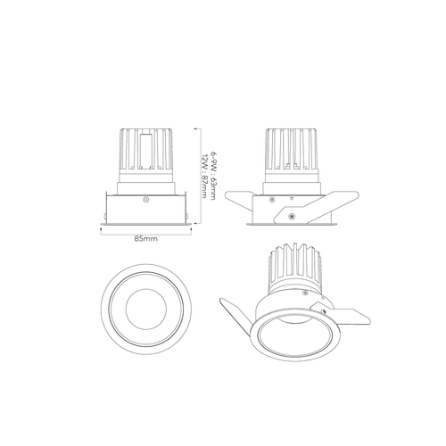 IBL Dark Round 80 Downlight