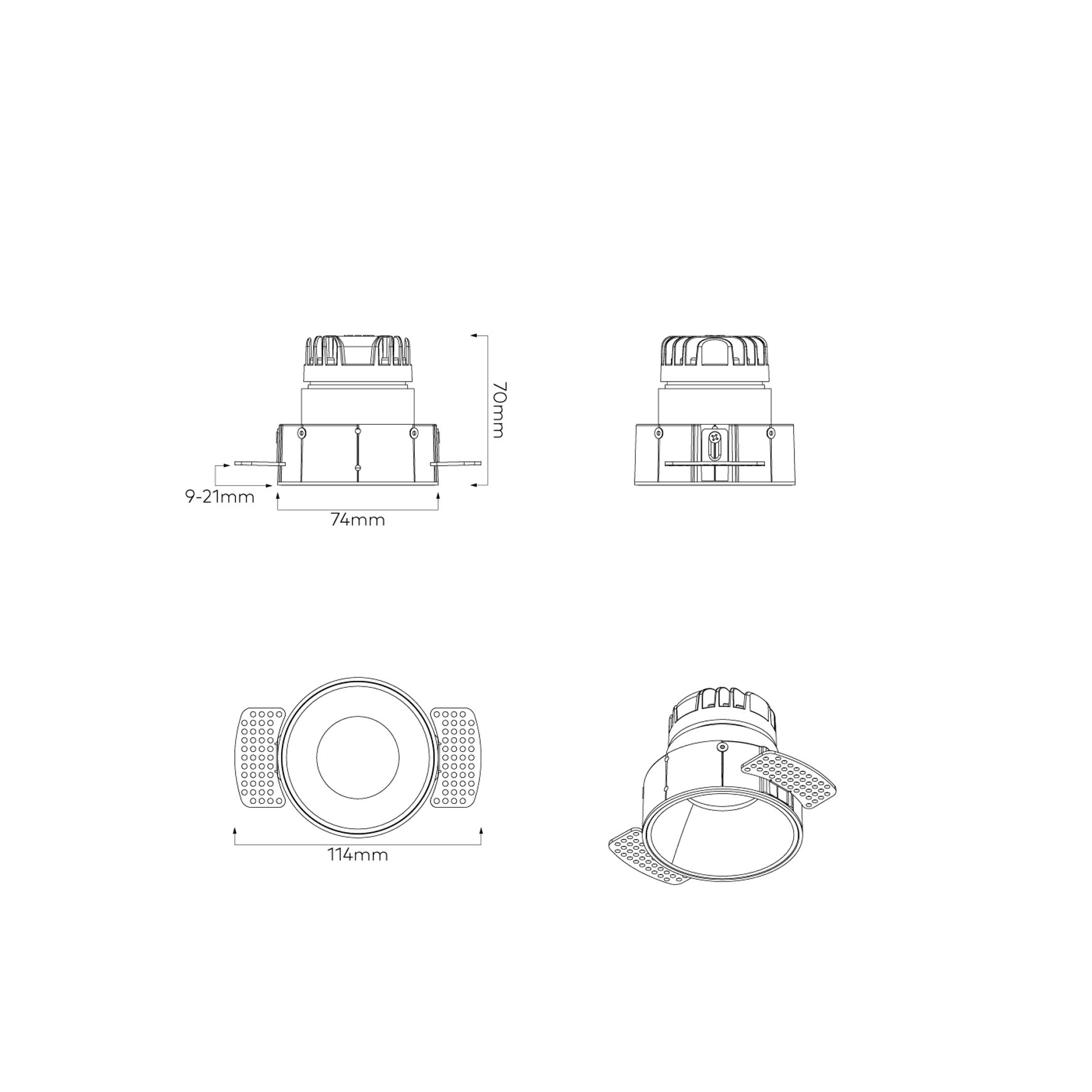 Dark Round Recessed Downlight