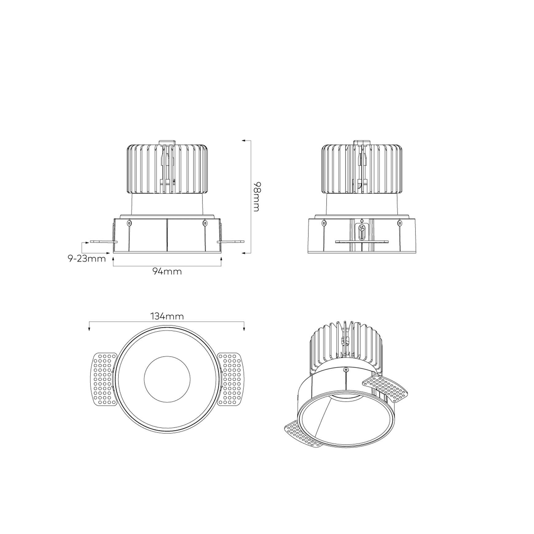 Dark Round Recessed Downlight