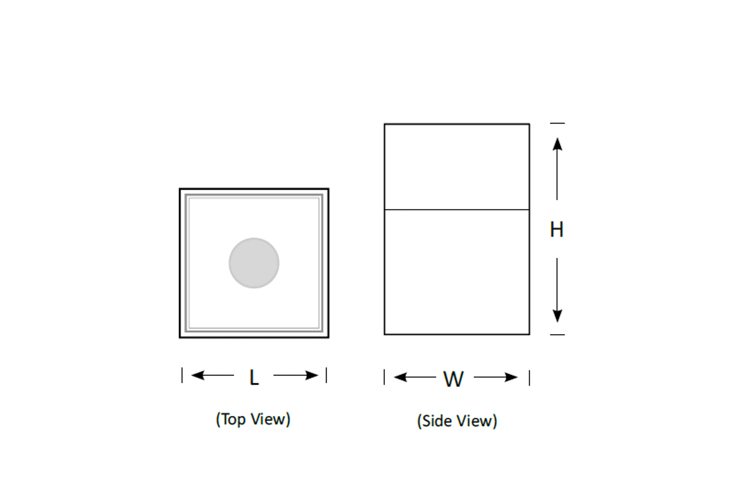 12W LUKA Square Adjustable Surface Downlight dimensions