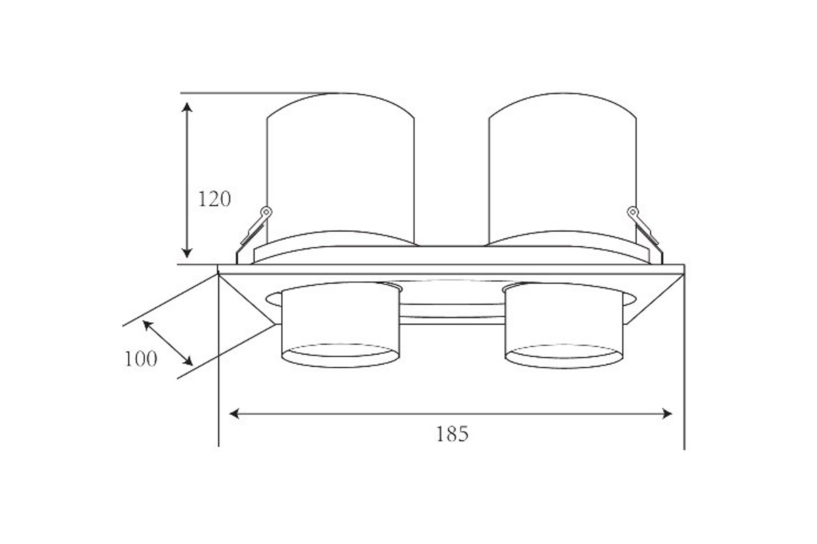 Twin Round Snoot Downlight 12W dimensions