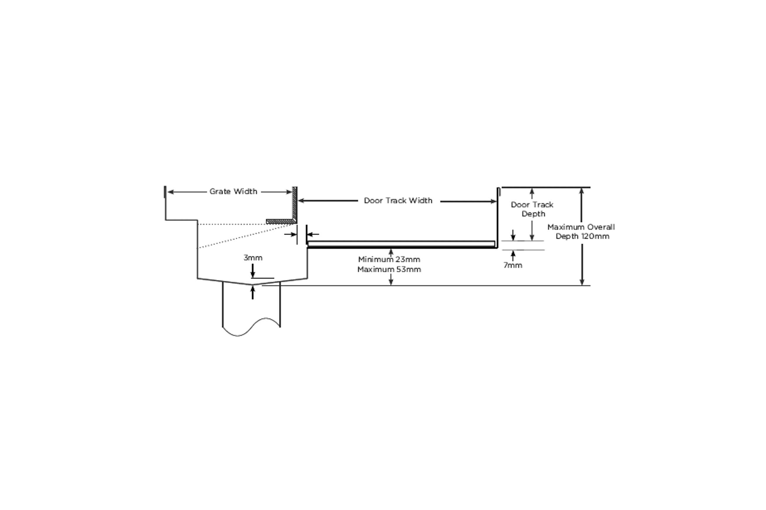 100PPSTDiS Linear Drainage System dimensions