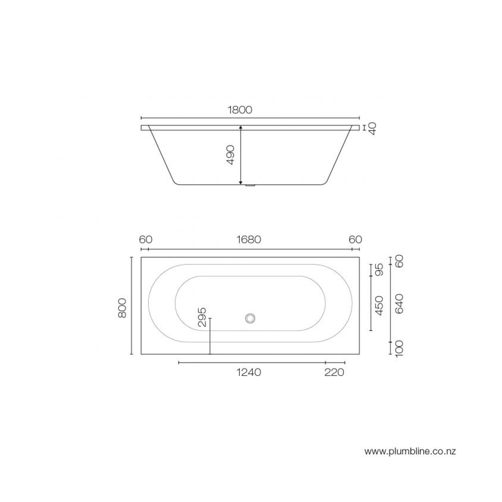 Tondo 1800 Inset Bath