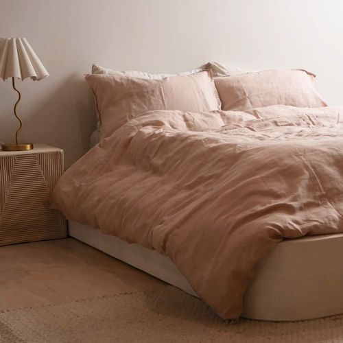 100% French Flax Linen Duvet Cover Set - Latte