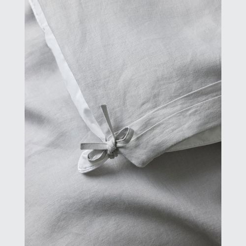 Ravello Linen Quilt Cover - Silver | Weave Home Bed Linen