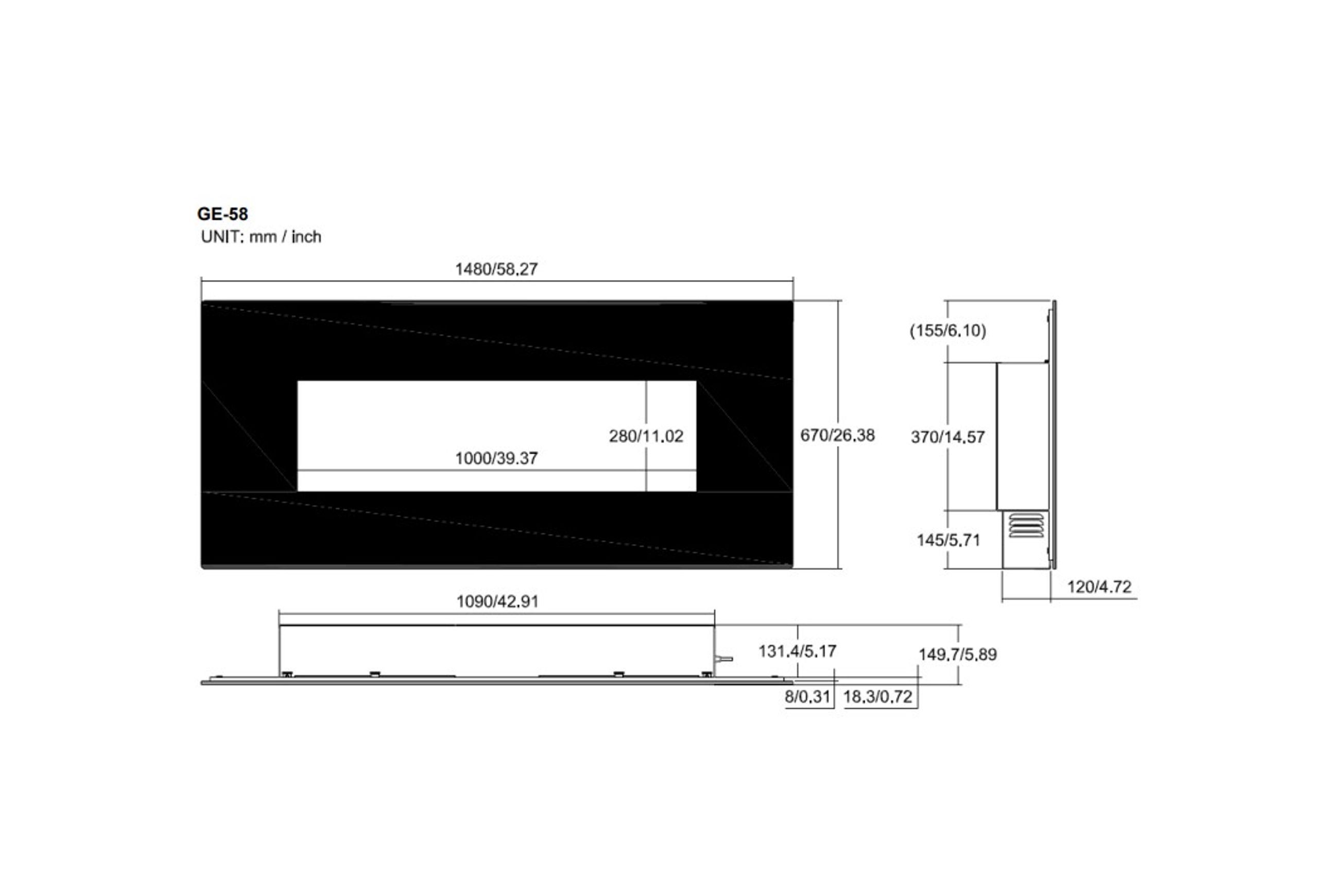 GE Linear Wall Mounted | Electric Fireplace