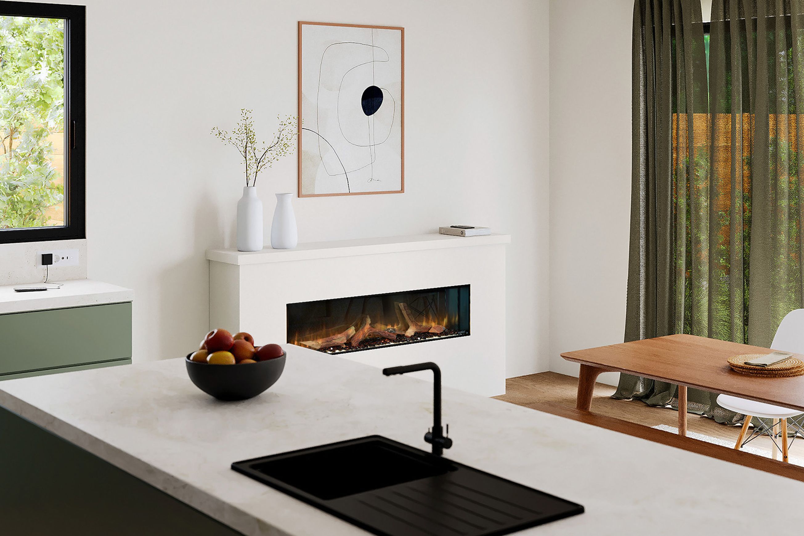 Ambe Linear50 Deep Electric Fireplace