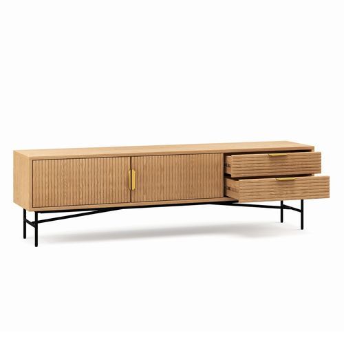Kina Ripple Slatted TV Entertainment Unit | 180cm | Natural Oak