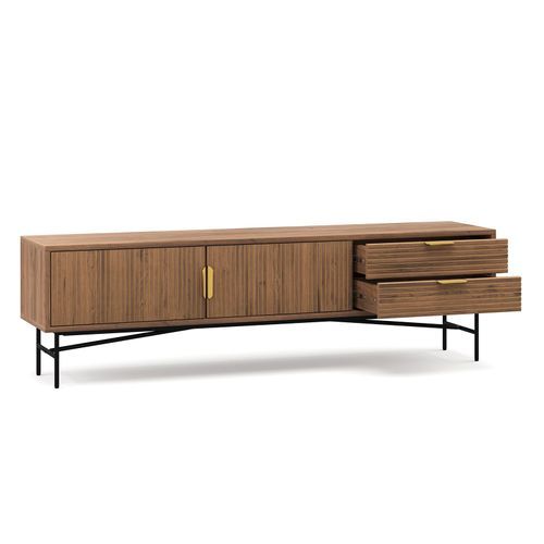 Kina Ripple Slatted TV Entertainment Unit | 180cm | Light Walnut