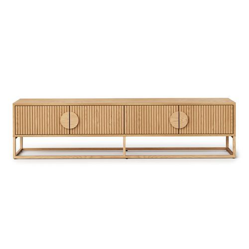 Braxton Ripple Slatted TV Entertainment Unit | 180cm | Natural Oak