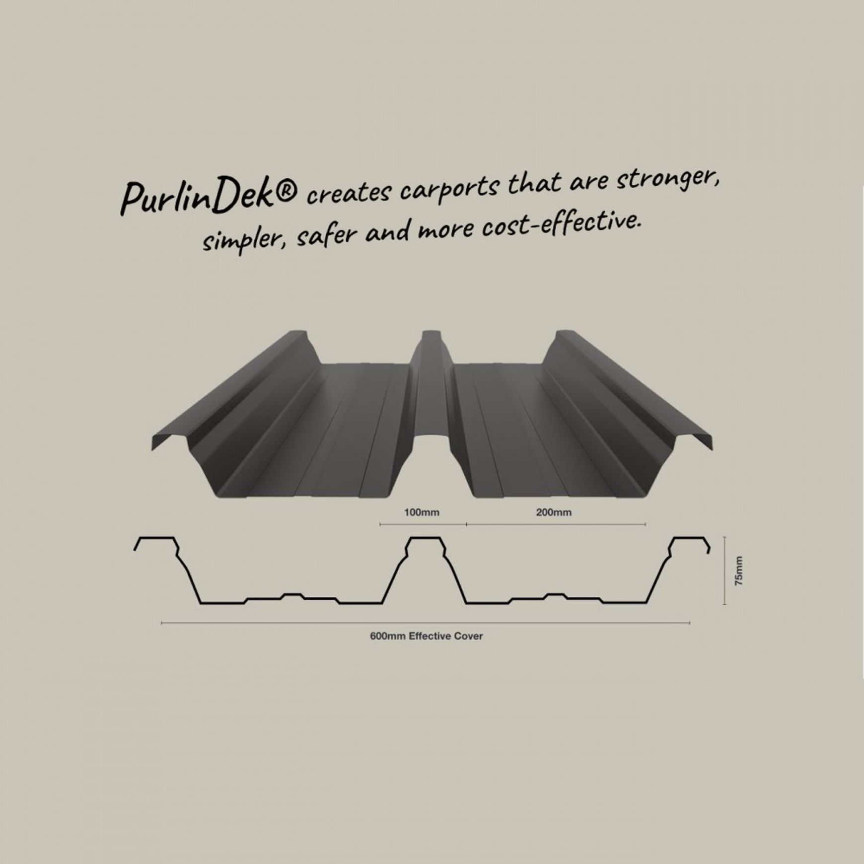Single Carport 7250(D) x 3600(W)mm