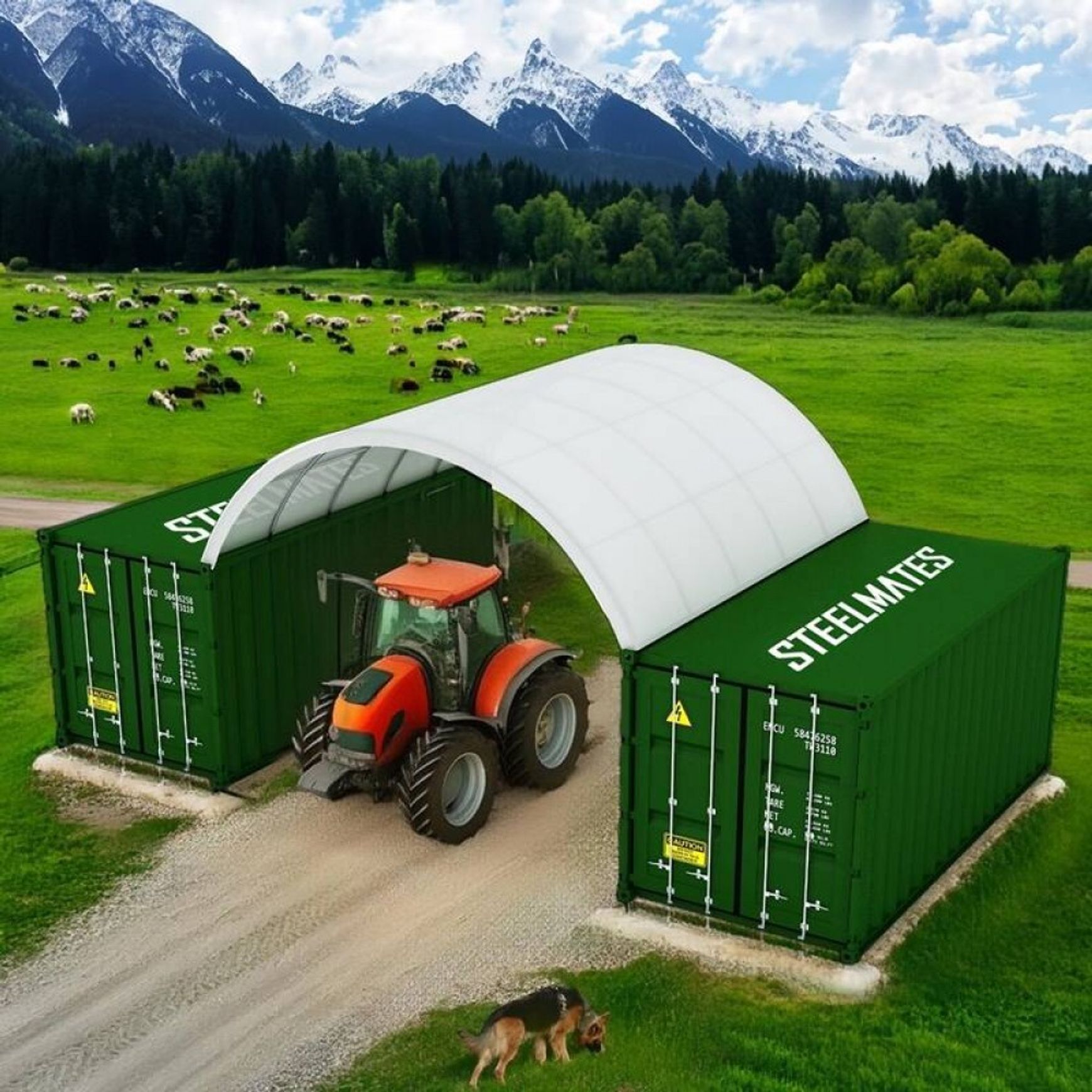 20FT Steel Structure Container Dome Shelter - 8m Length