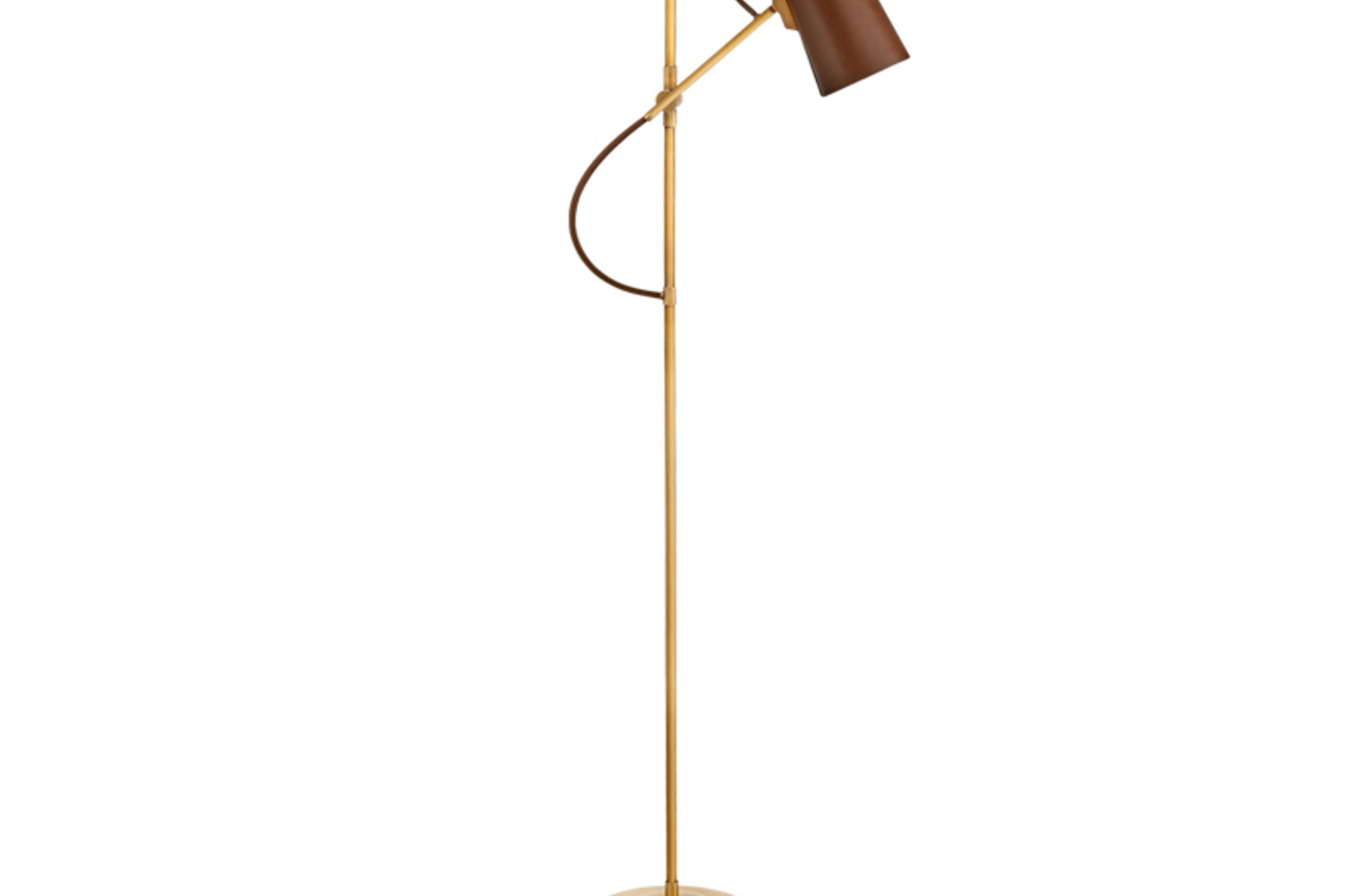 Benton Floor Lamp – Brass / Saddle