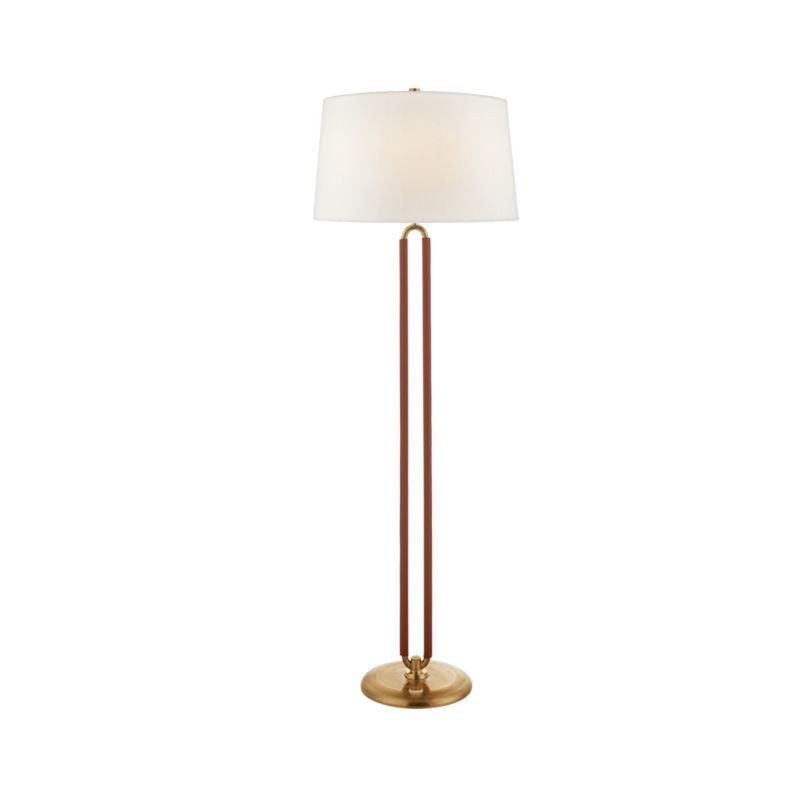 Cody Large Floor Lamp – Natural Brass/Saddle