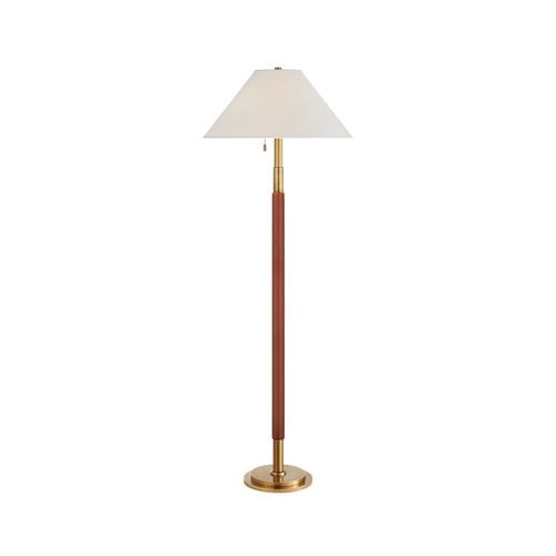 Garner Floor Lamp – Natural Brass / Saddle