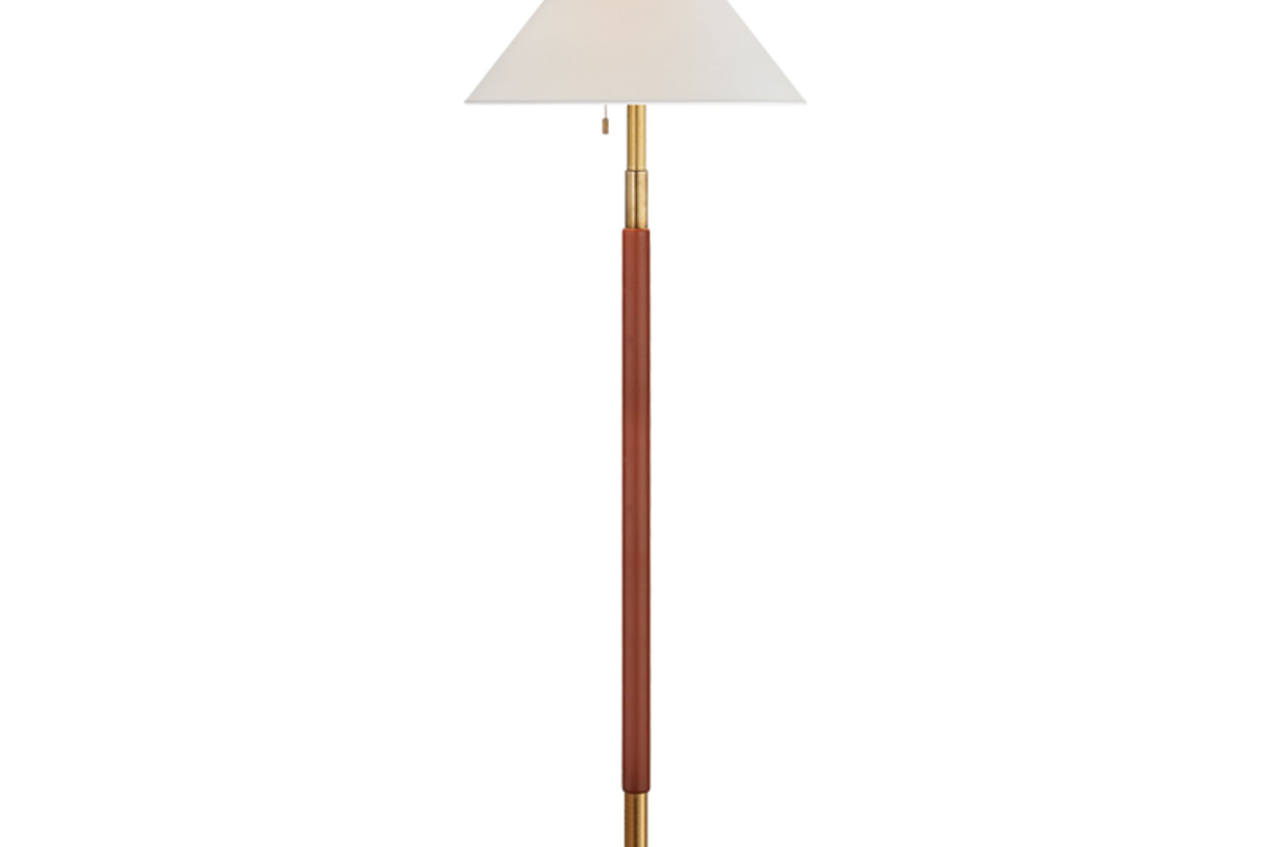 Garner Floor Lamp – Natural Brass / Saddle