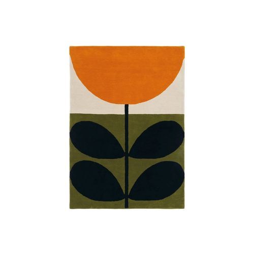 Orla Kiely Stem Rug - Black | 100% Wool Designer Floor Rug