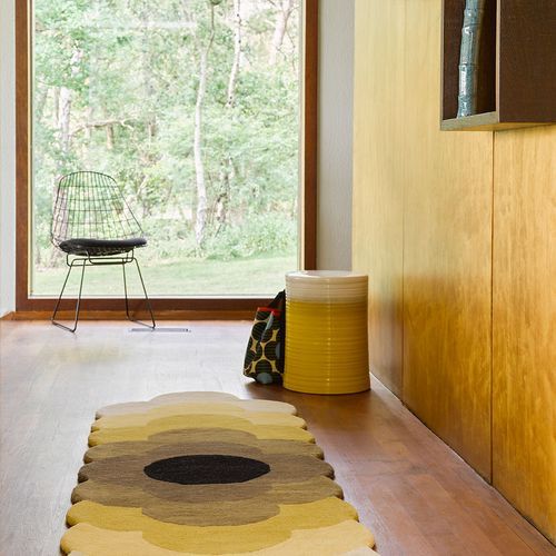 Orla Kiely Optical Flower Rug - Dandelion | 100% Wool Runner Floor Rug