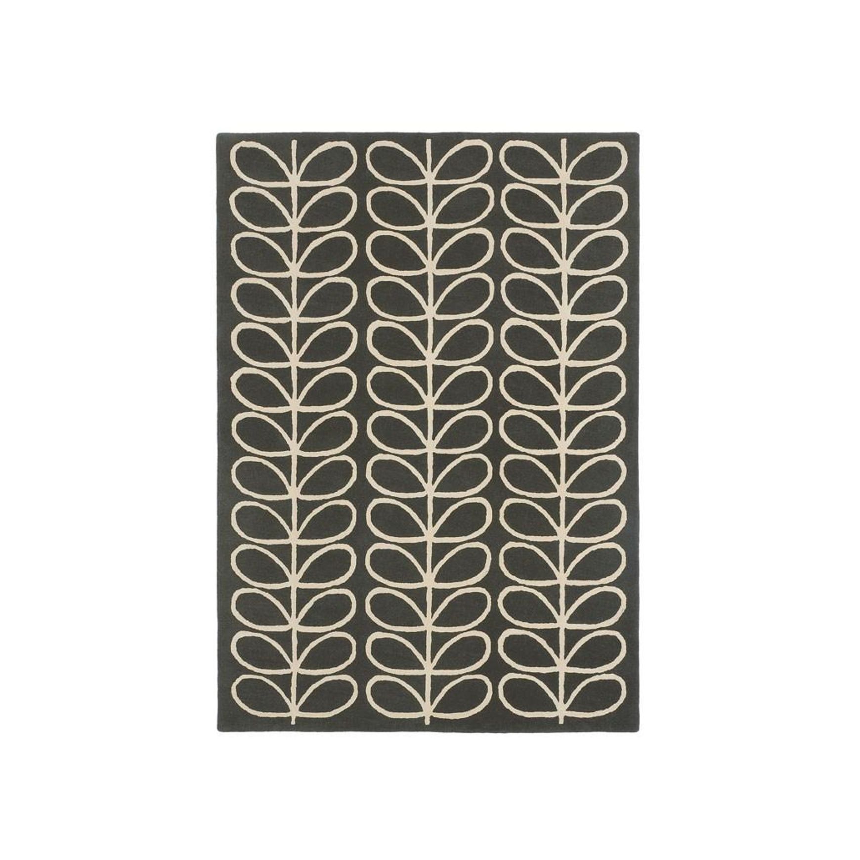 Orla Kiely Linear Stem Rug - Slate | 100% Wool Designer Floor Rug