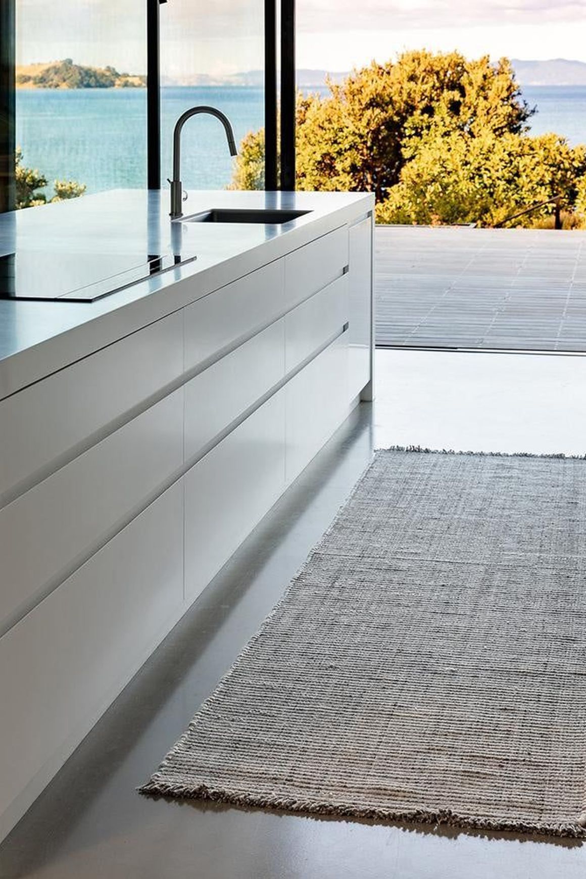 Baya Rhodes Floor Runner - Slate | Indoor or Outdoor