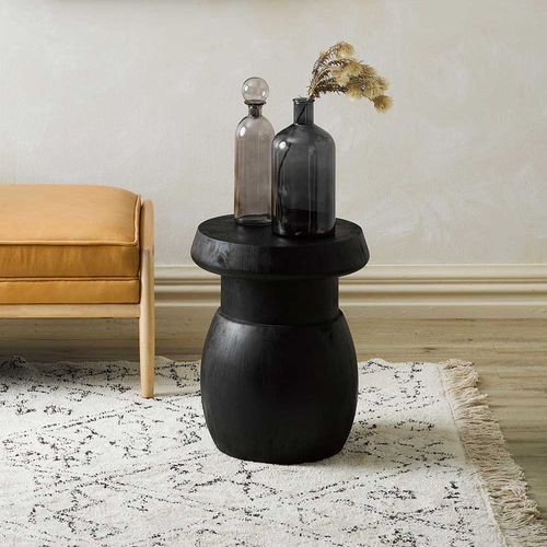 Baya Awan Handtufted Floor Rug - Black-Natural White