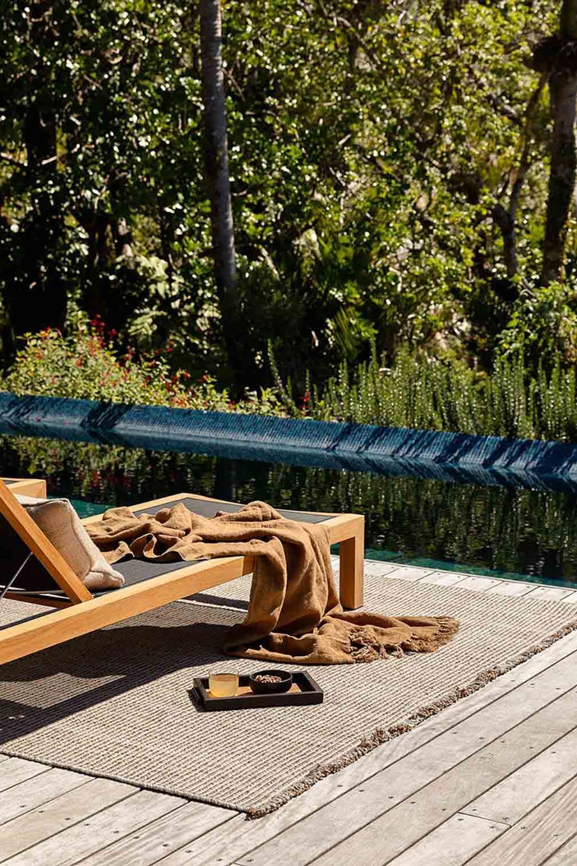 Baya Rhodes Floor Rug - Teak |  Indoor or Outdoor