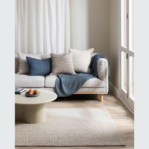 Baya Kansas Handwoven Textured Rug - Oyster/Natural